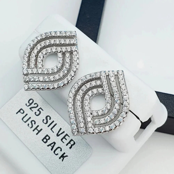 "925 Sterling Silver Cubic Zirconia Earrings, UU1P6A6071 - Picture 7 of 8